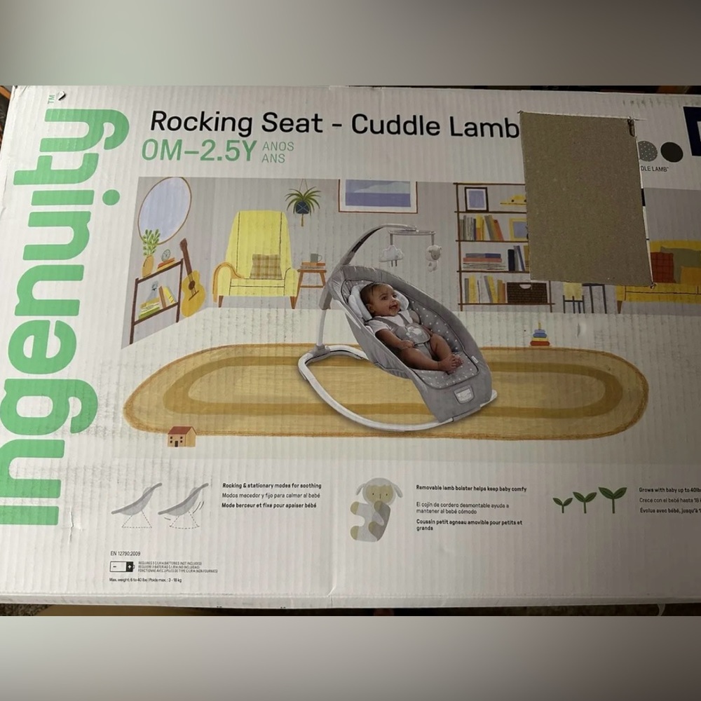 Ingenuity Infant to Toddler Rocker and Baby Bouncer Seat - Cuddle Lamb